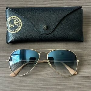 RayBan Aviators blue tint sunglasses
